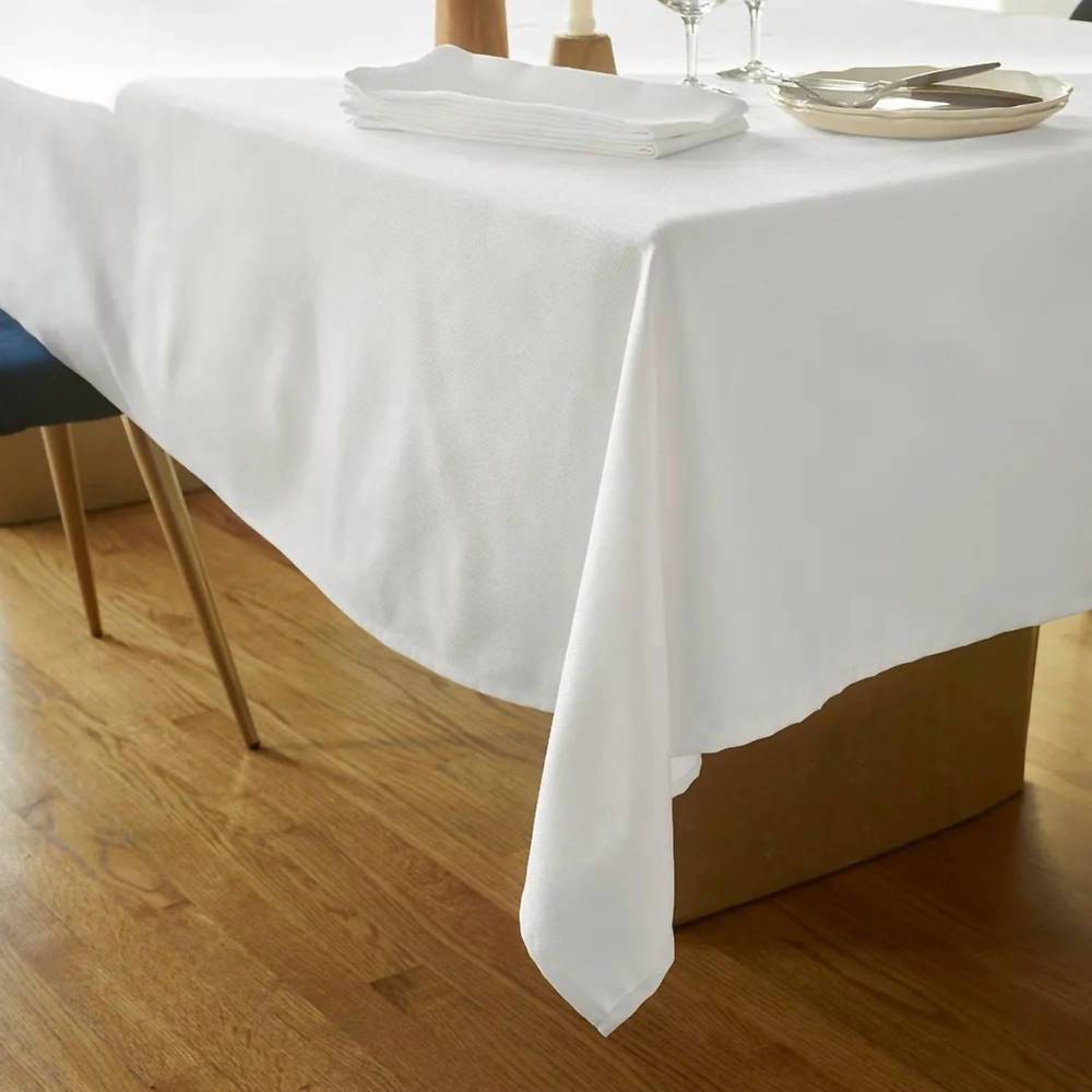 NEW GARNIER-THIEBAUT overall partridge eye tablecloth in white